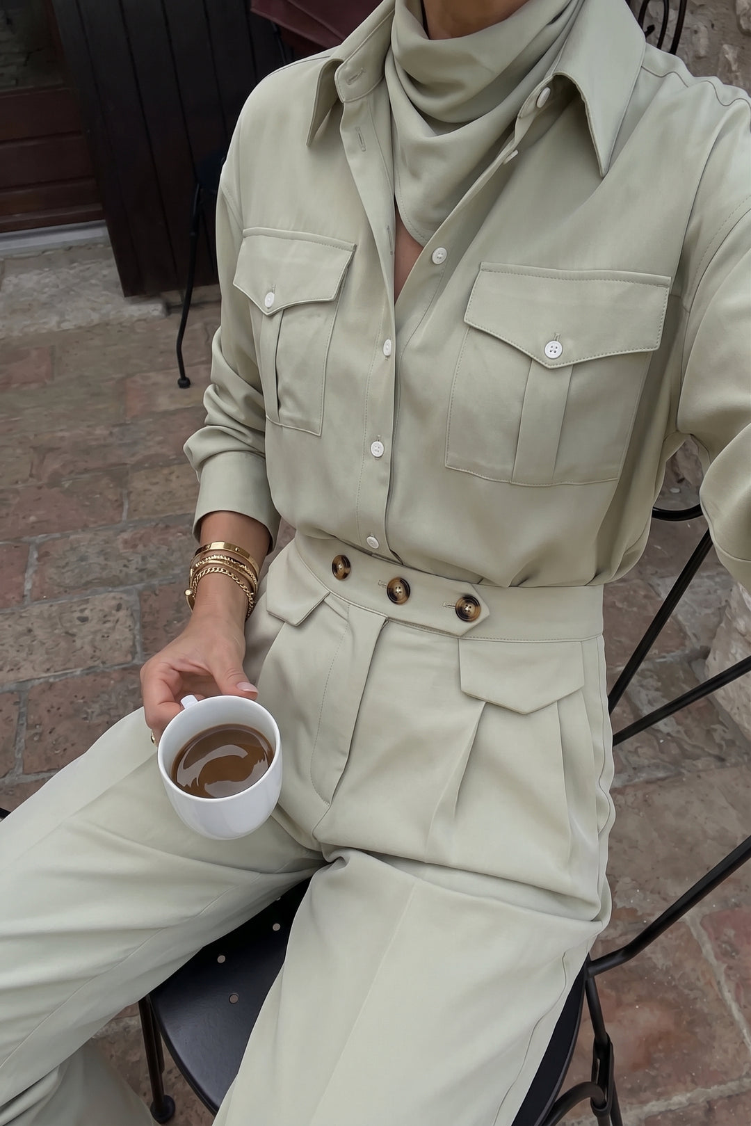 SIMONETTE SHIRT - MINTY BEIGE