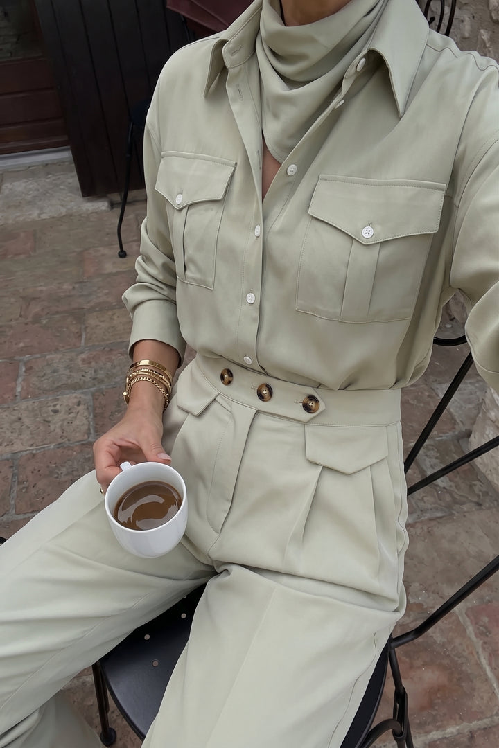 SIMONETTE SHIRT - MINTY BEIGE