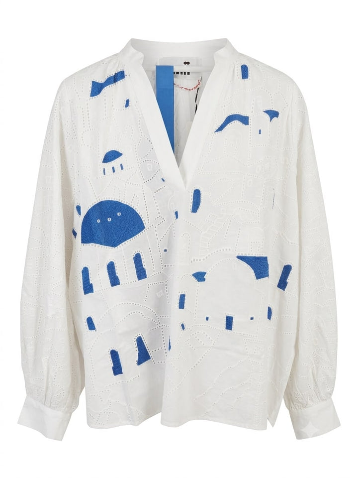 CLAUDIE BLOUSE - LIME WHITE