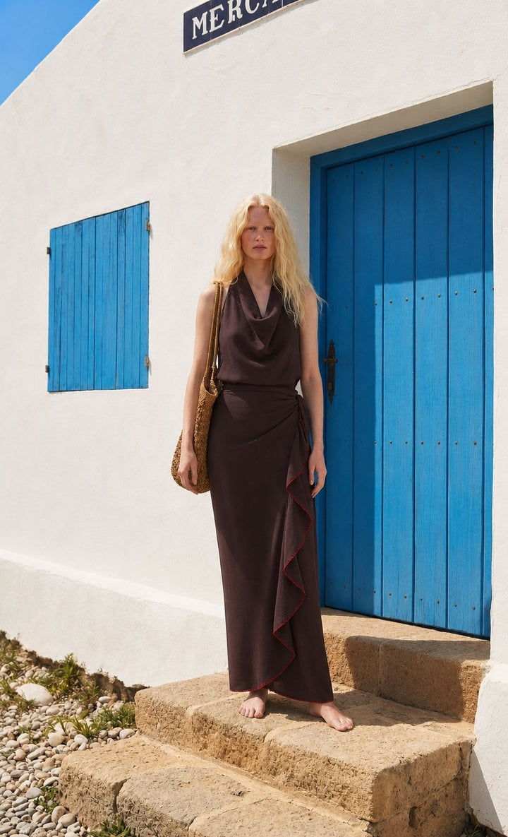 OLIVIA SKIRT - BROWN