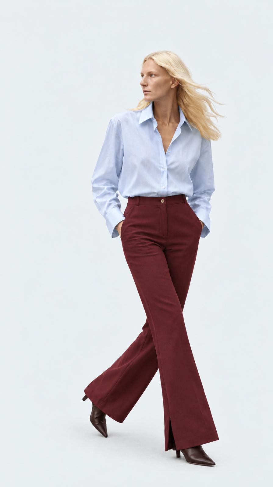 TRACY PANTS - BURGUNDY