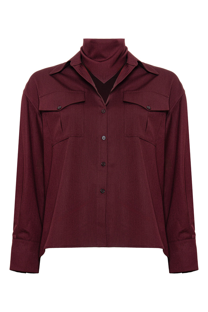 SIMONETTE SHIRT - BURGUNDY